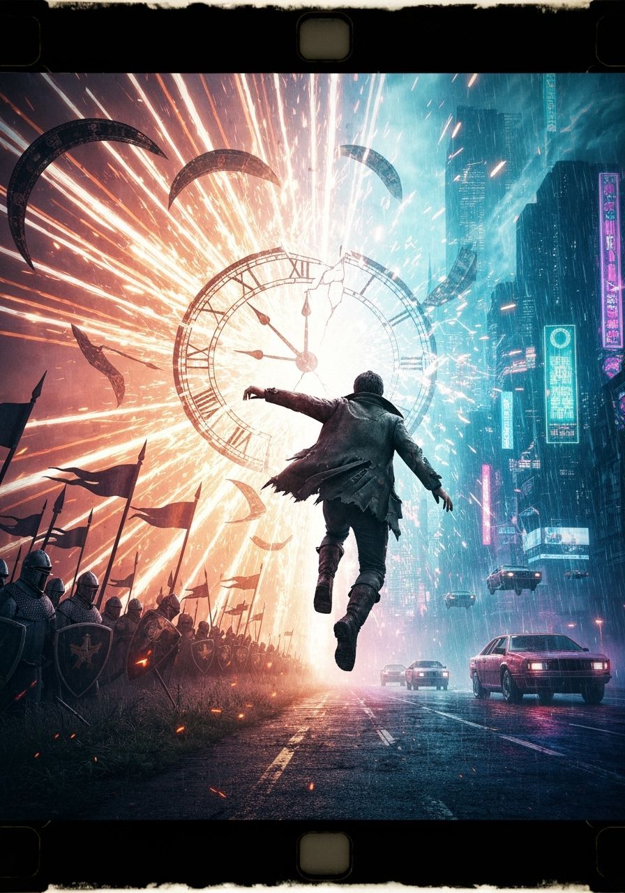 Traveler Between Worlds in Cinematic Style