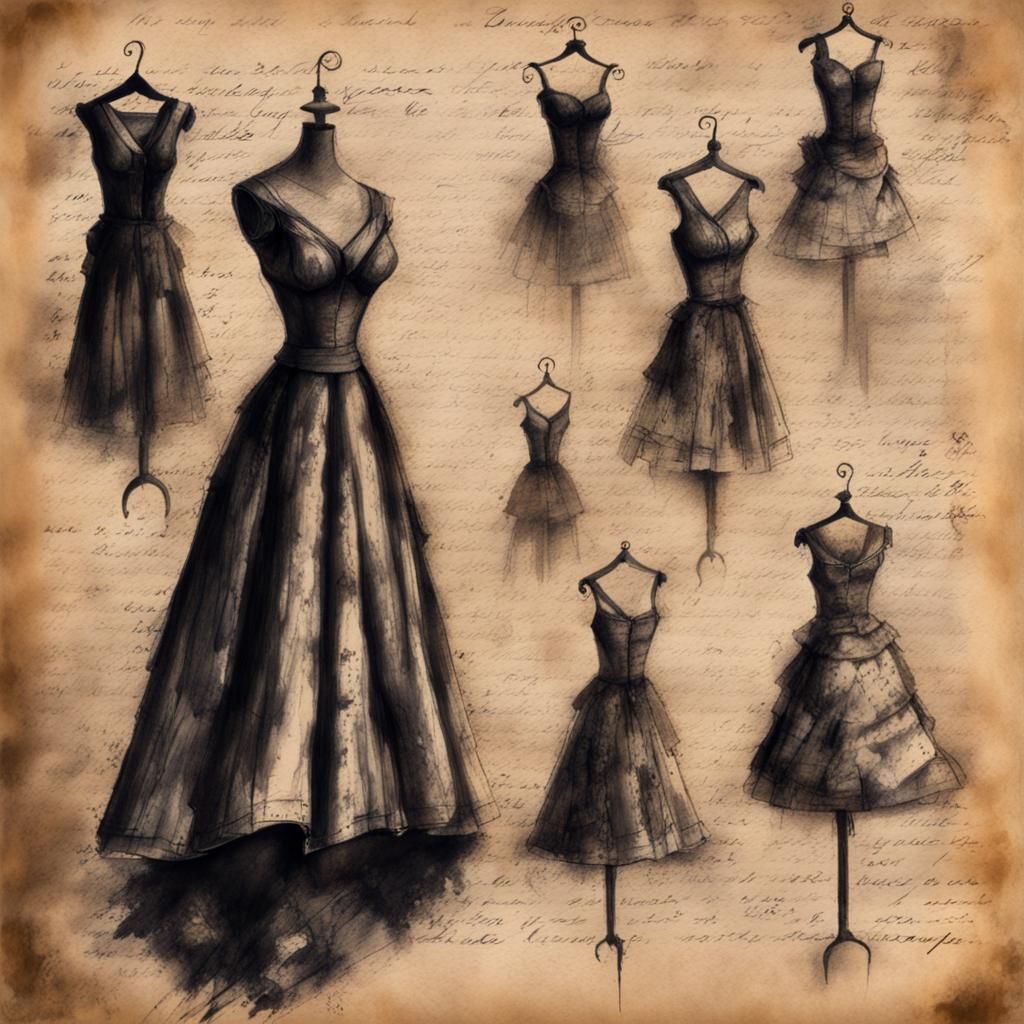 Hyperdetailed Charcoal Drawing of Old Love Letters