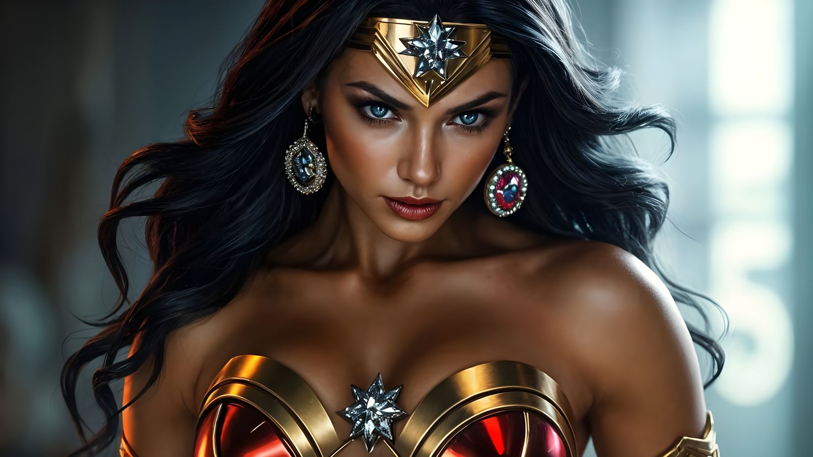 Wonder Woman in Gems: A Fantastical Digital Rendering