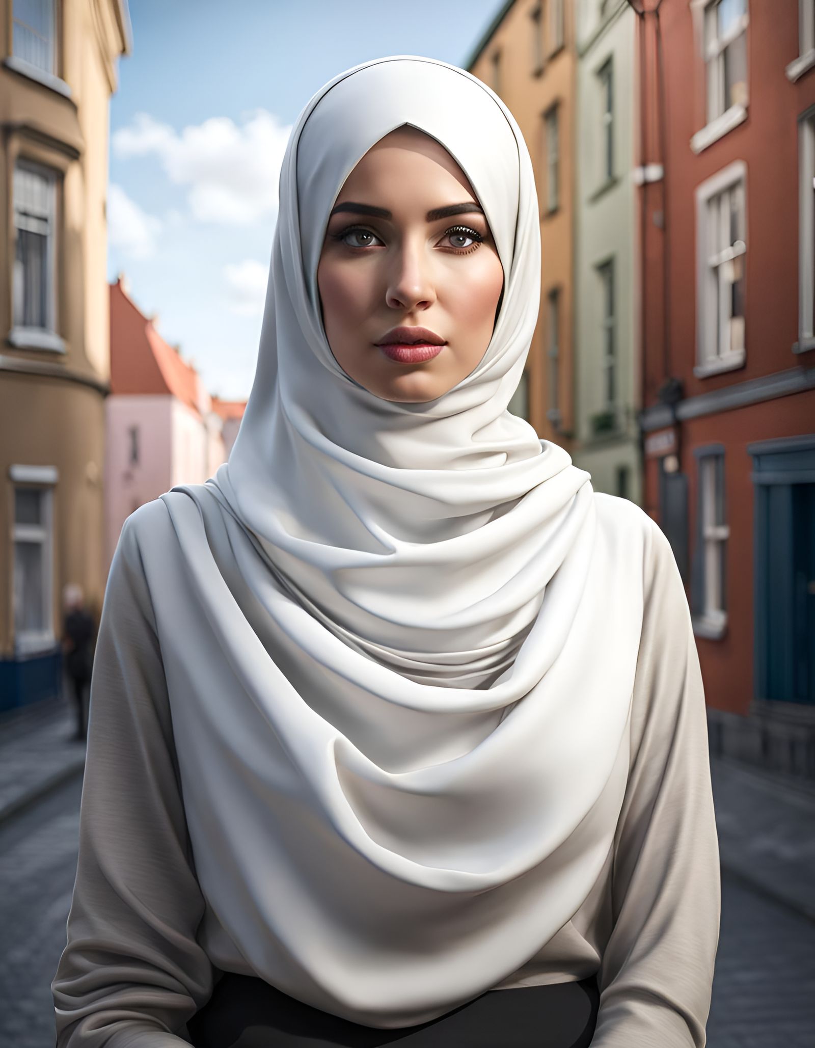 Modest Portrait of Girl with Hijab in Dublin