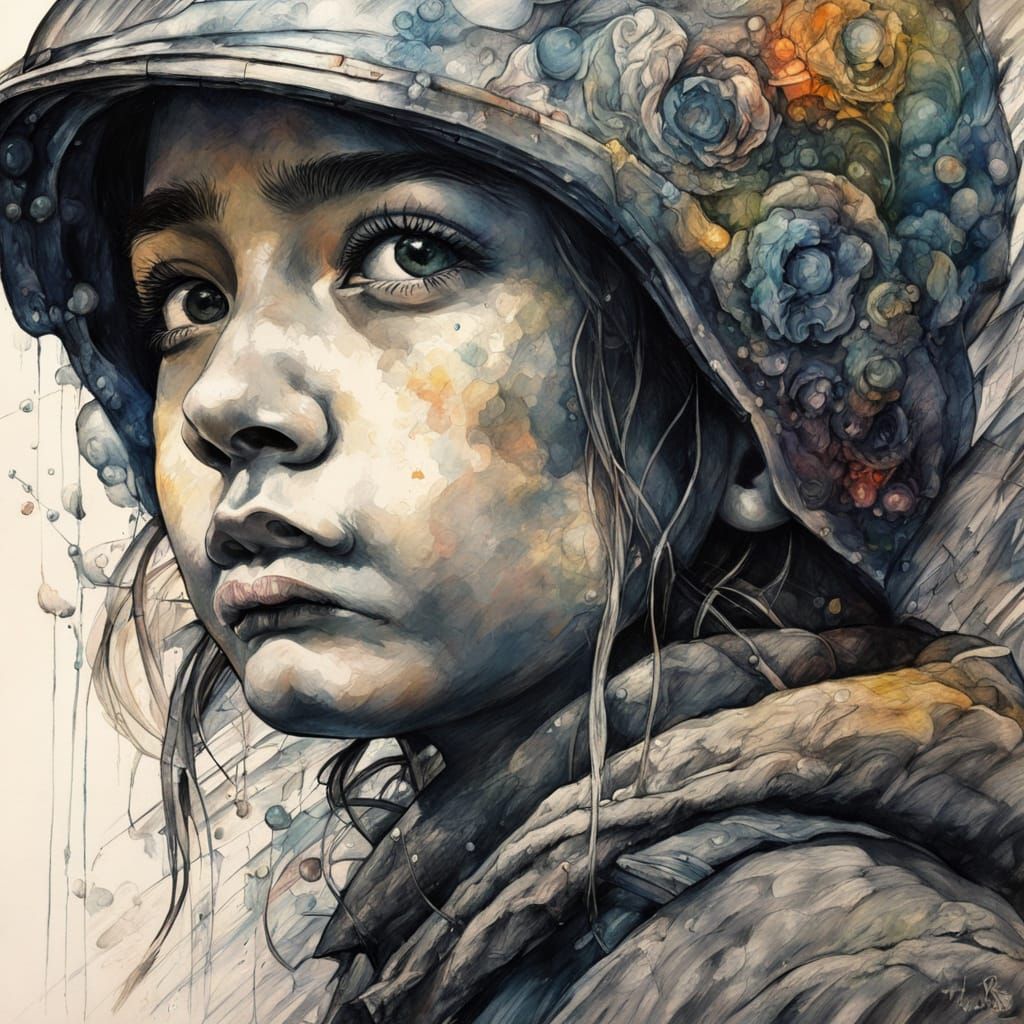 Surreal Fairy Portrait in Gouache Style