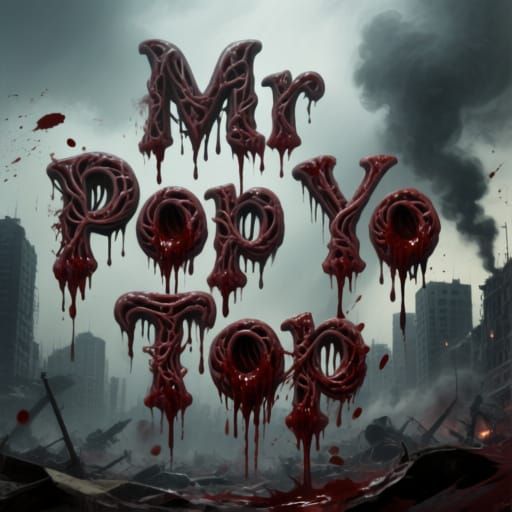 Horror Typography: Bloody Viscera Spells "Mr Pop Yo Top"