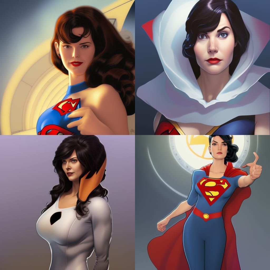 Lois Lane as Superwoman, Comic Art Portrait