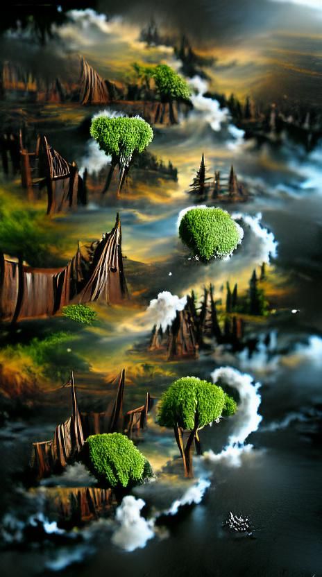 Floating Mini World: Detailed Matte Painting