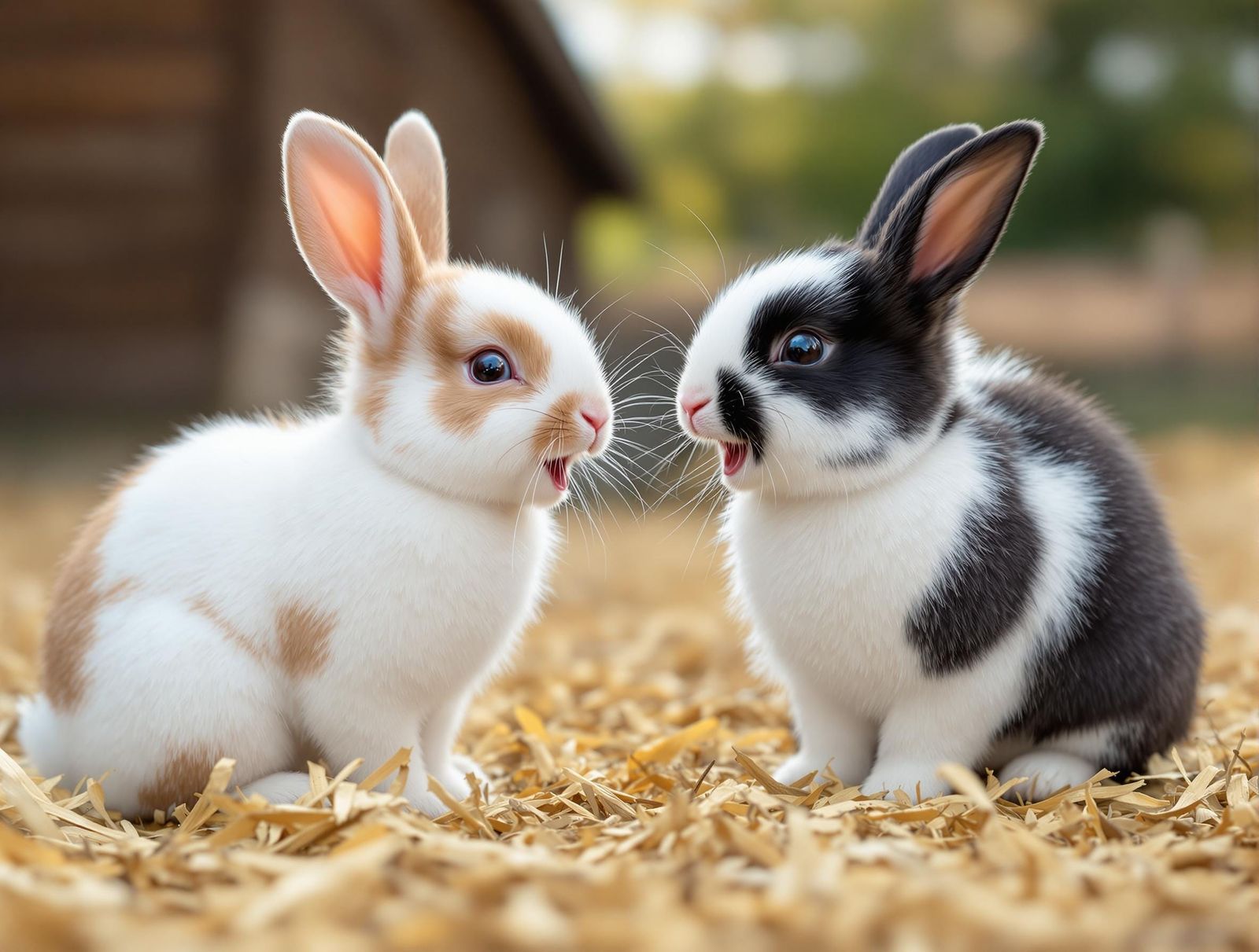 Cute Baby Bunnies Laughing at the Farm
