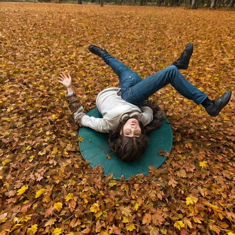 Spinning Joyfully in a Colorful Pile of Leaves