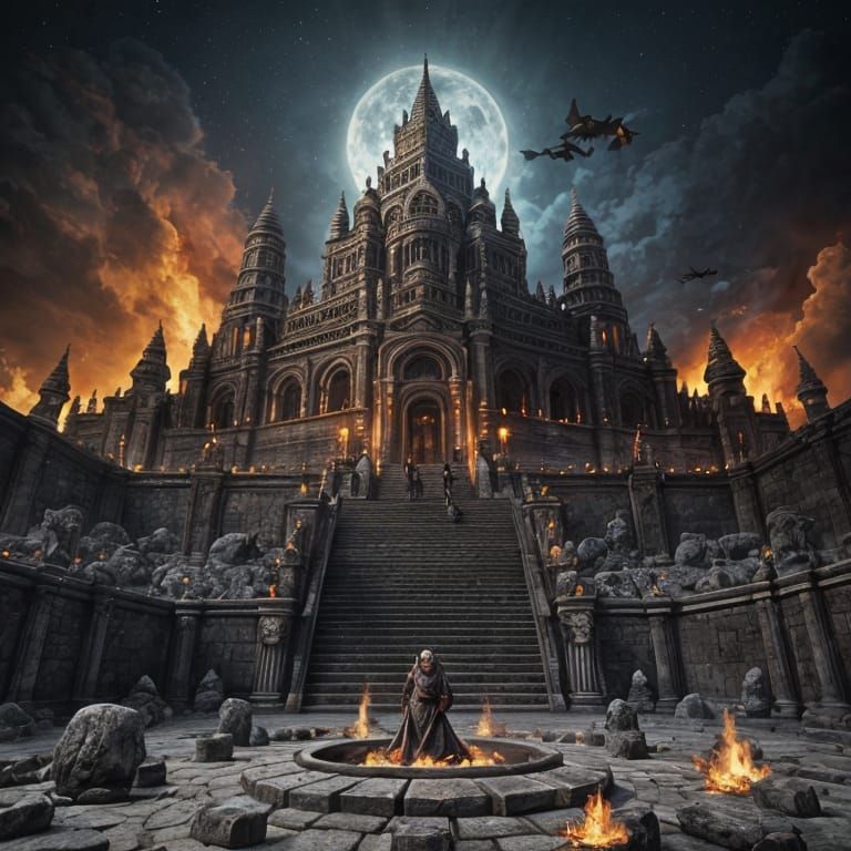 Ancient Babylonian Gods and Monsters in Epic Hellish Landsca...