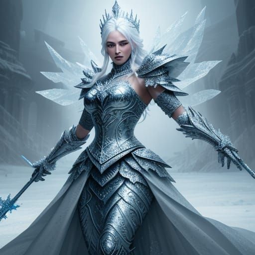 Ice Queen in Blizzard with Frost Armor