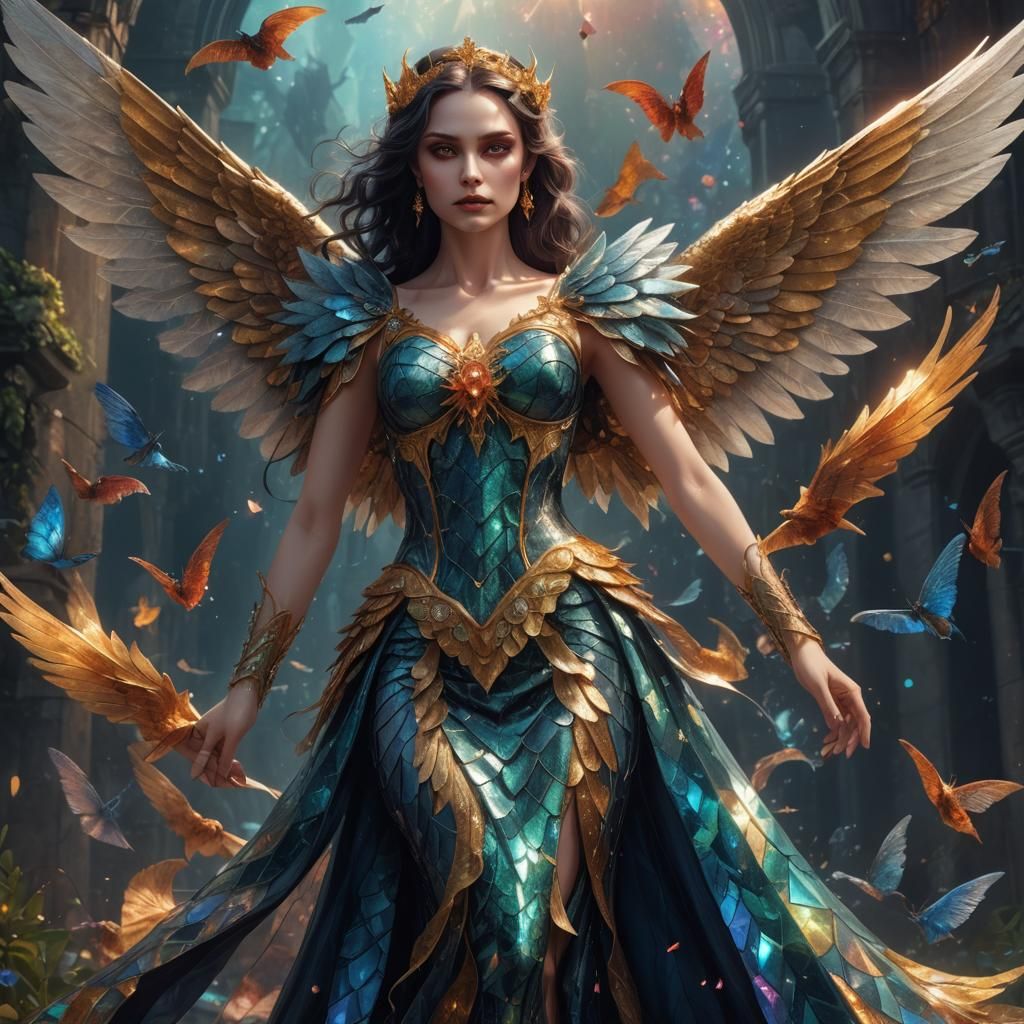 Angelic Vampire Queen with Astral Fins Illustration