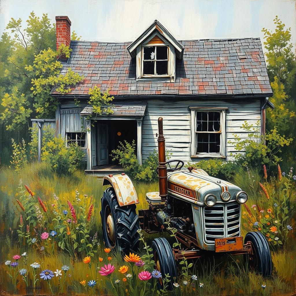 Abandoned House in Expressionist Style