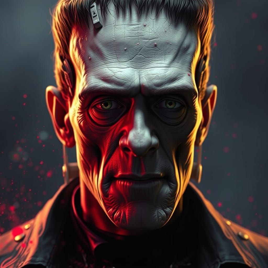 Frankenstein Portrait in Art Nouveau Style