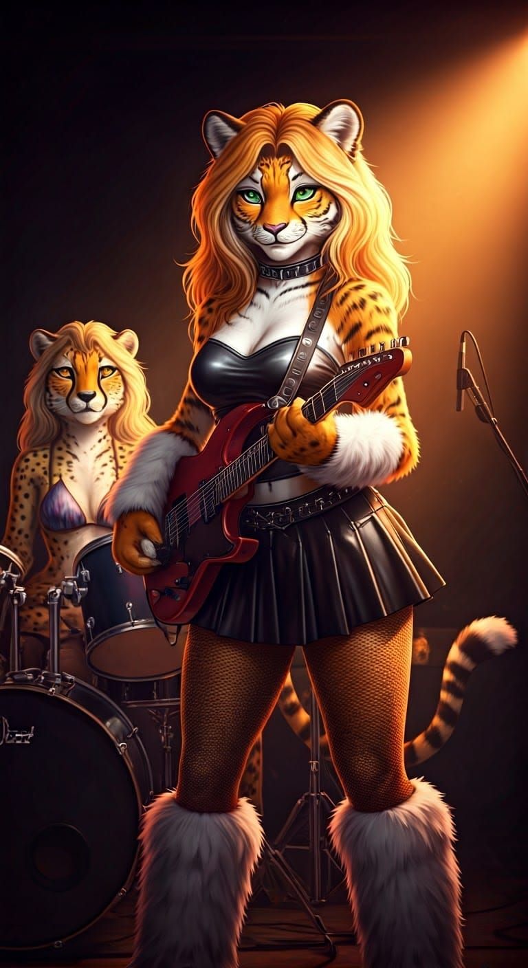 Sultry Feline Rockstars Unite on Stage