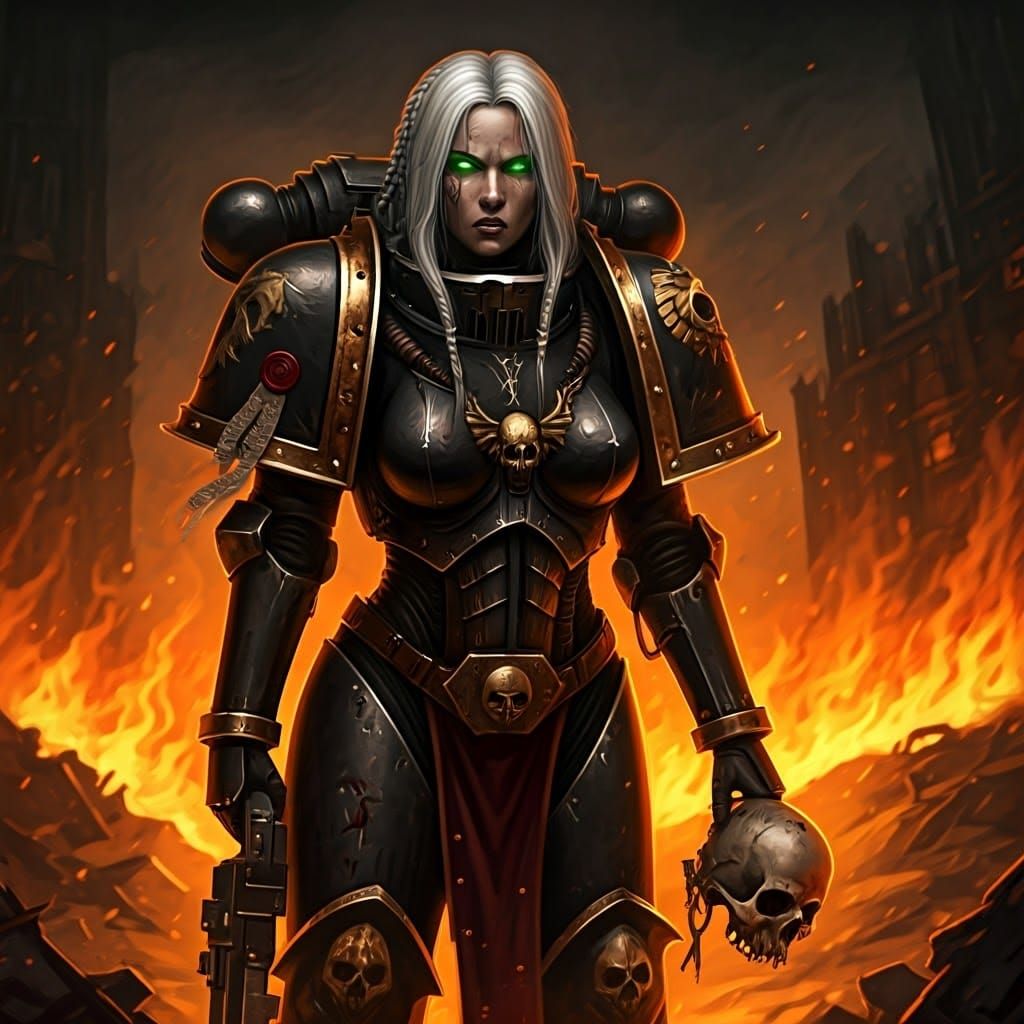 Warhammer 40k Sister of Battle in Gothic Horror Style