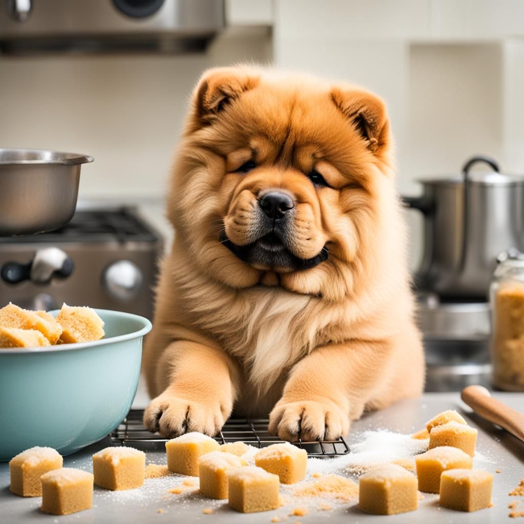 Fluffy Chow Chow Puppy Baking