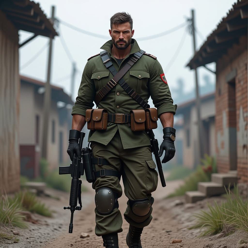 Gritty Soldier of Fortune: Detailed Matte Painting