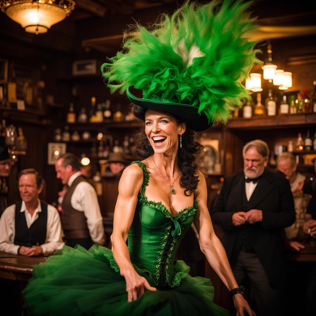 Claudia Black Dances Can Can in Old West Bar