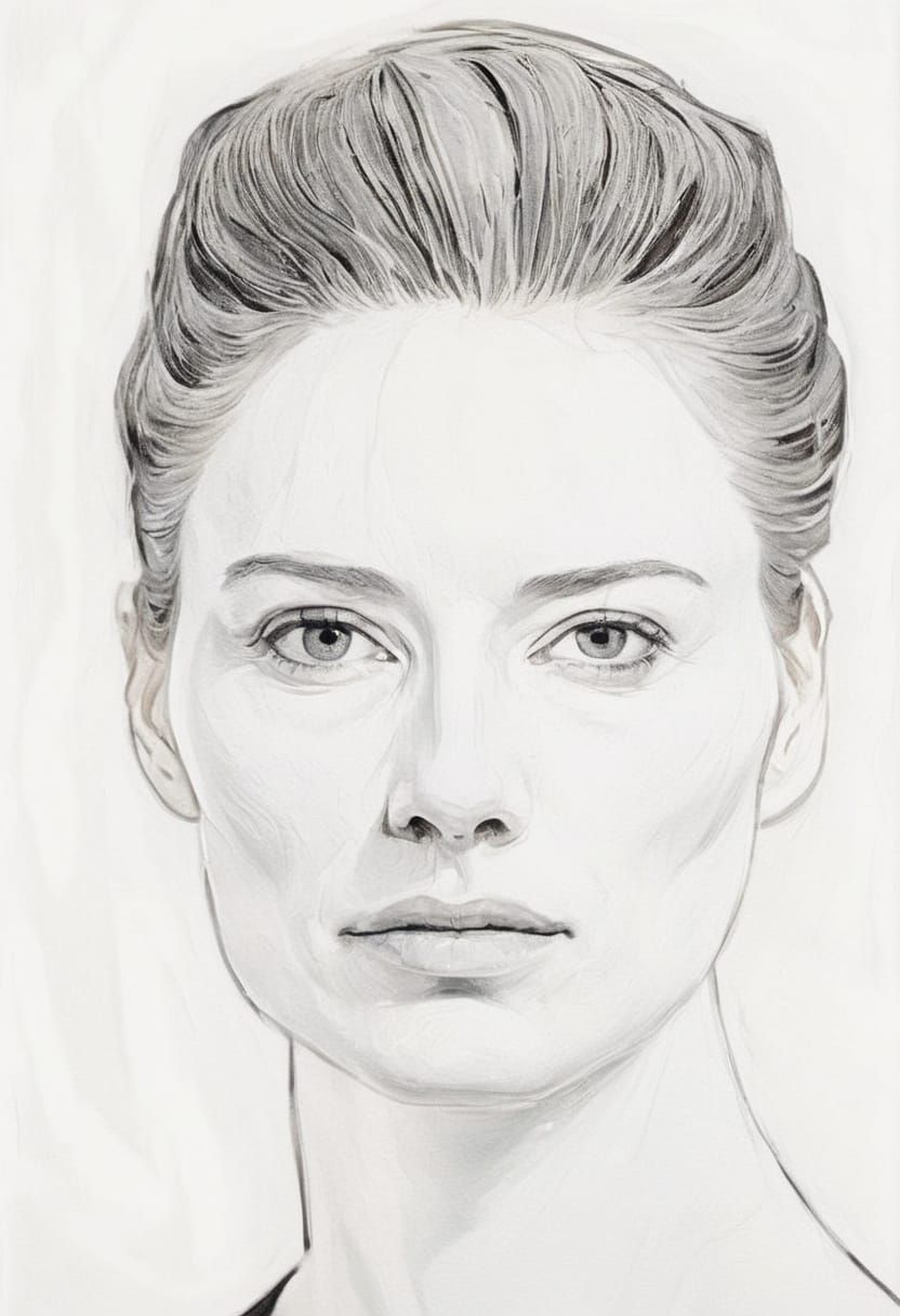 Renaissance Portrait of Young Woman in Da Vinci Style