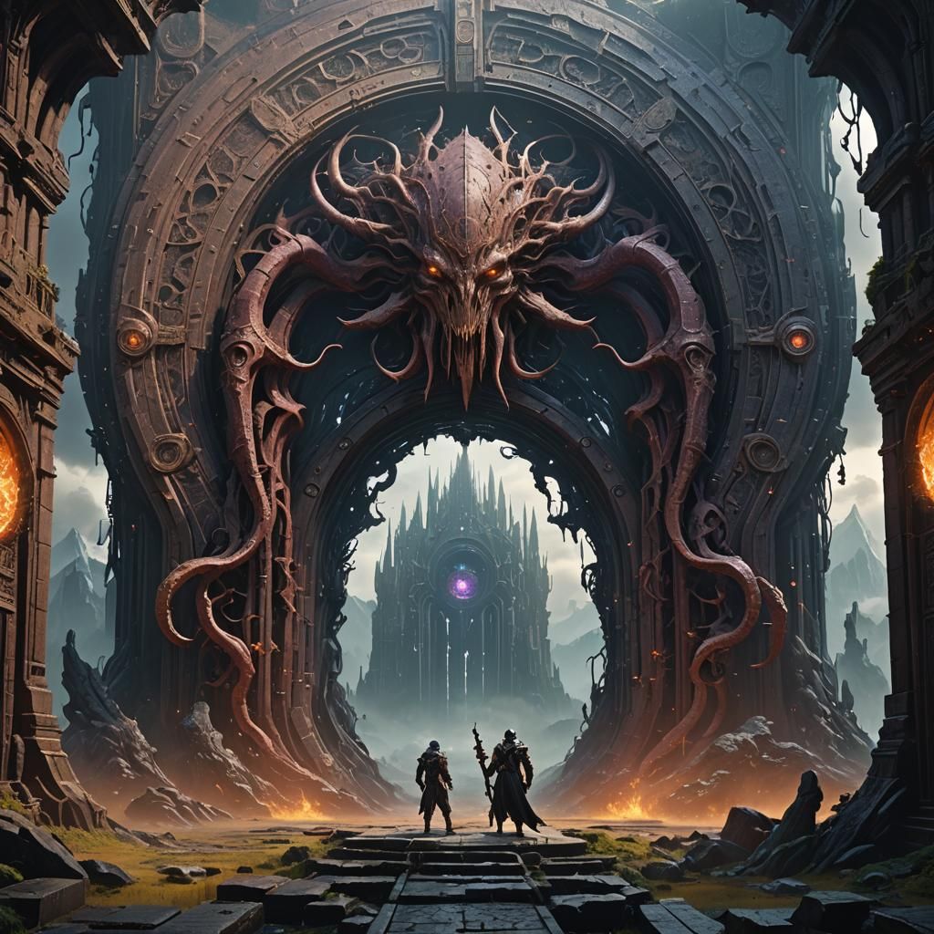 Mind-Flayer Portal: Epic Cinematic Digital Matte Painting