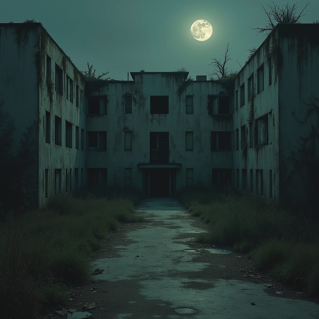 Abandoned Hospital in Haunting Surrealism