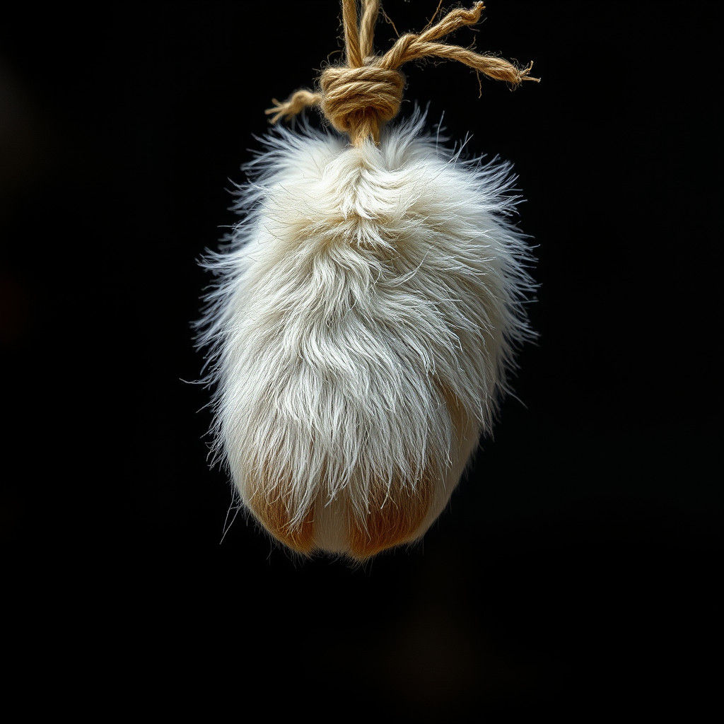 Hyperrealistic Rabbit Foot on Twine