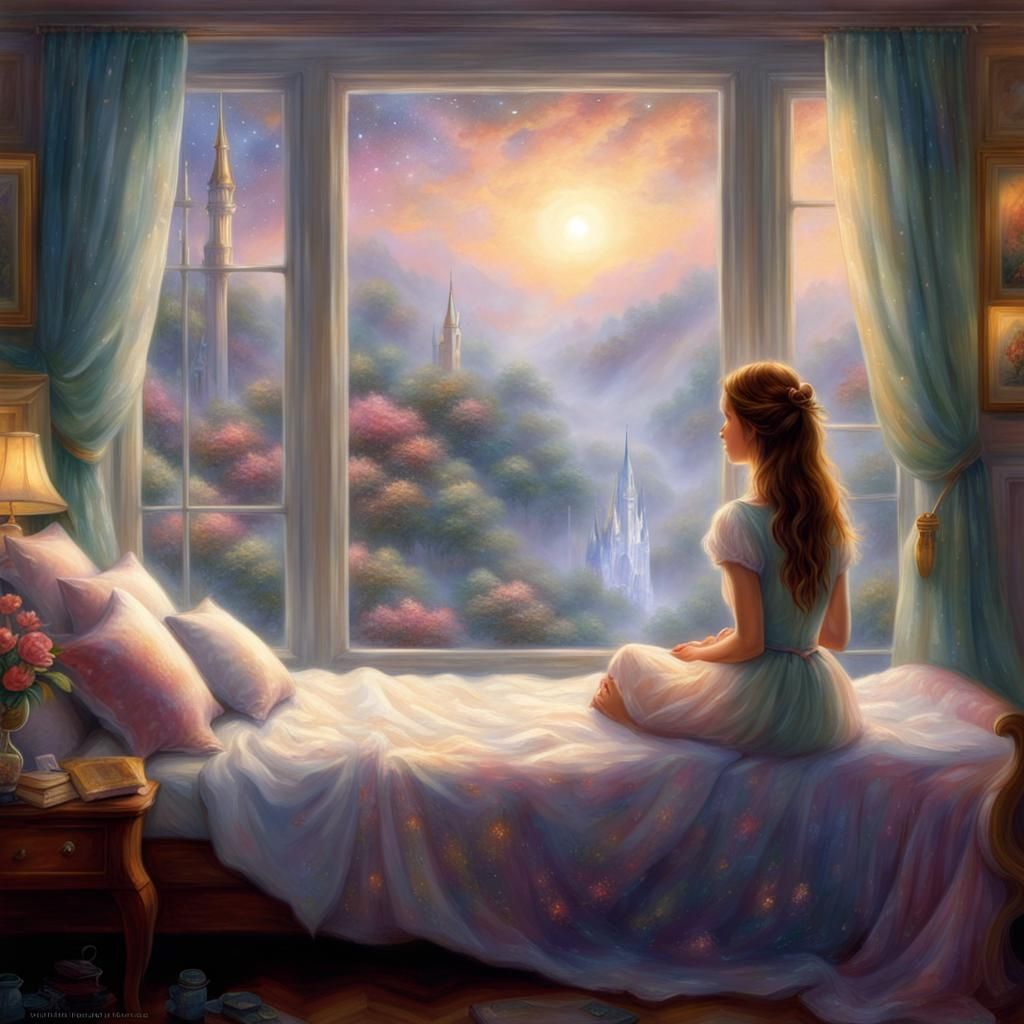 Ethereal Princess Universe in Bedroom Window