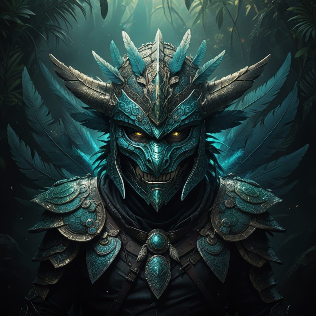 Fantasy Warrior in Feathered Serpent Armor