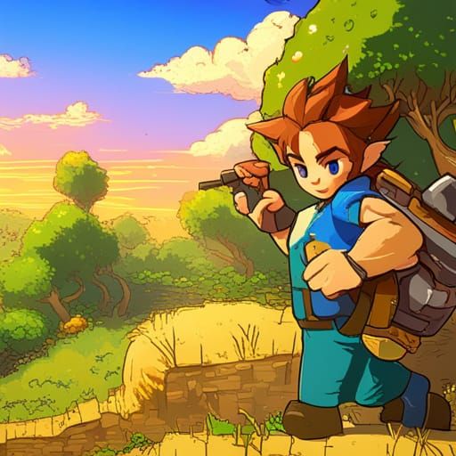 Man in Outback Multitasking Gaming as Digital Art