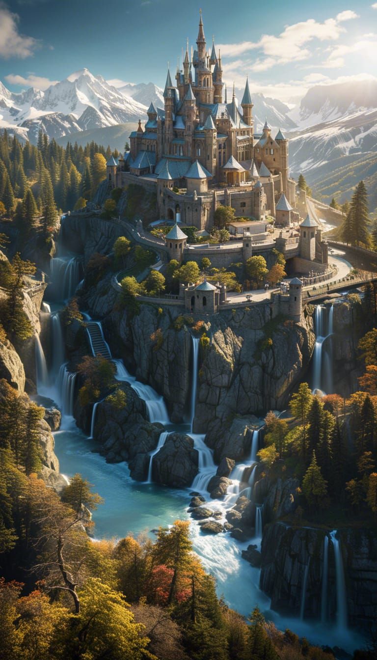 Icy Palace in Globe: Hyperdetailed Digital Art