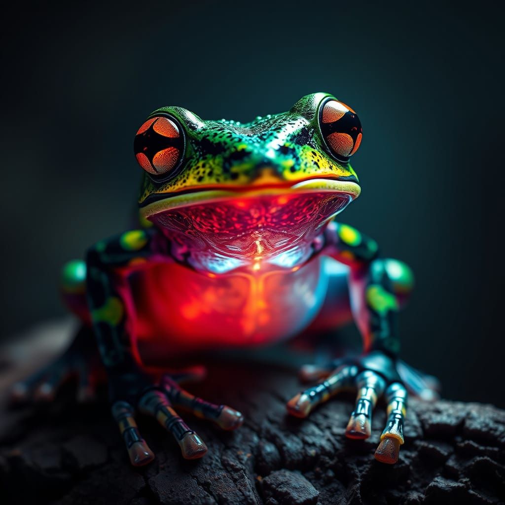 Surreal Poison Dart Frog Radiates an Otherworldly Aura