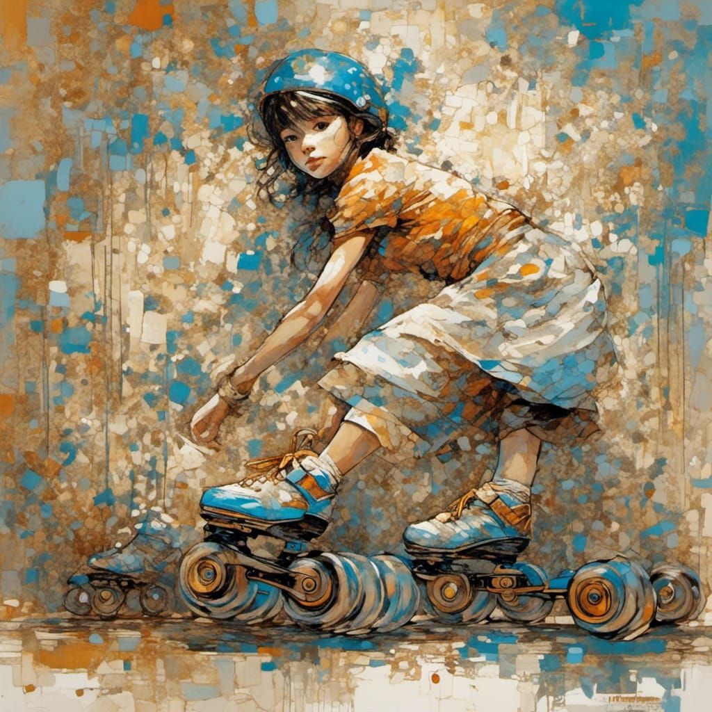 Boldly Inked Roller Skates Illustration