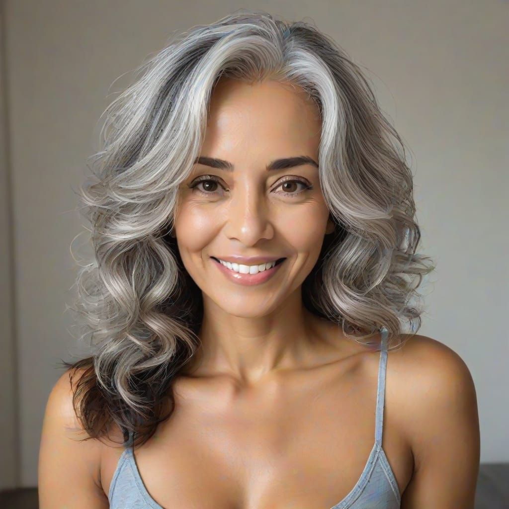 Elegant Mature Woman in Soft Light, London Apartment