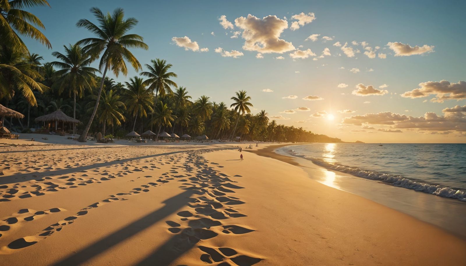 Majestic Tropical Beach in Golden Hour Lighting
