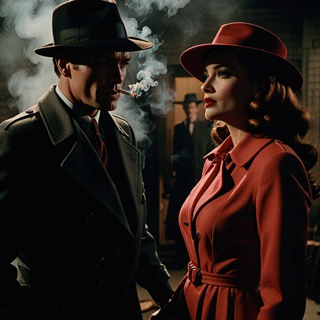 Glamorous Woman and Mysterious Man: Noir Film