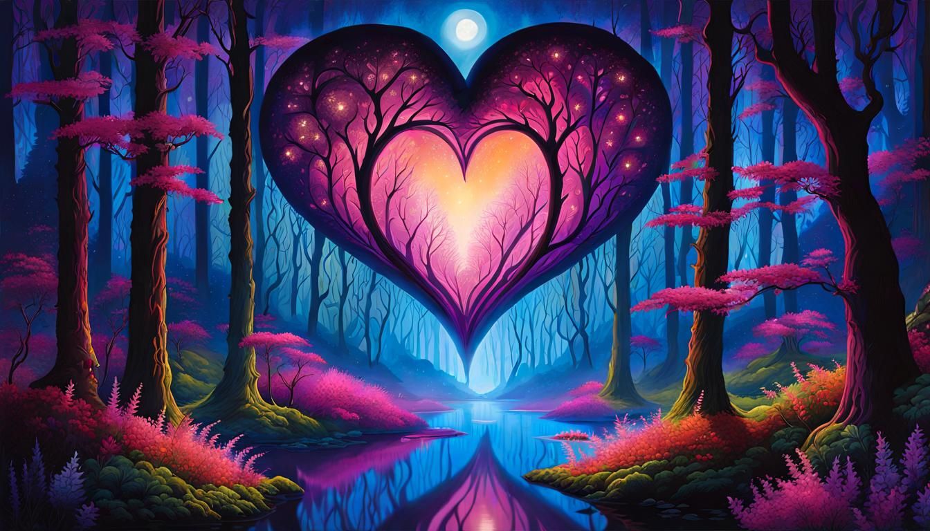 Bioluminescent Flower Spreads Love in Magical Forest