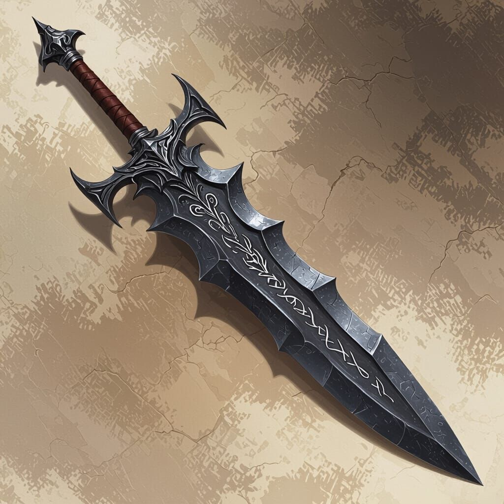 Regal Greatsword of Darkened Steel in Elven Predatory Style