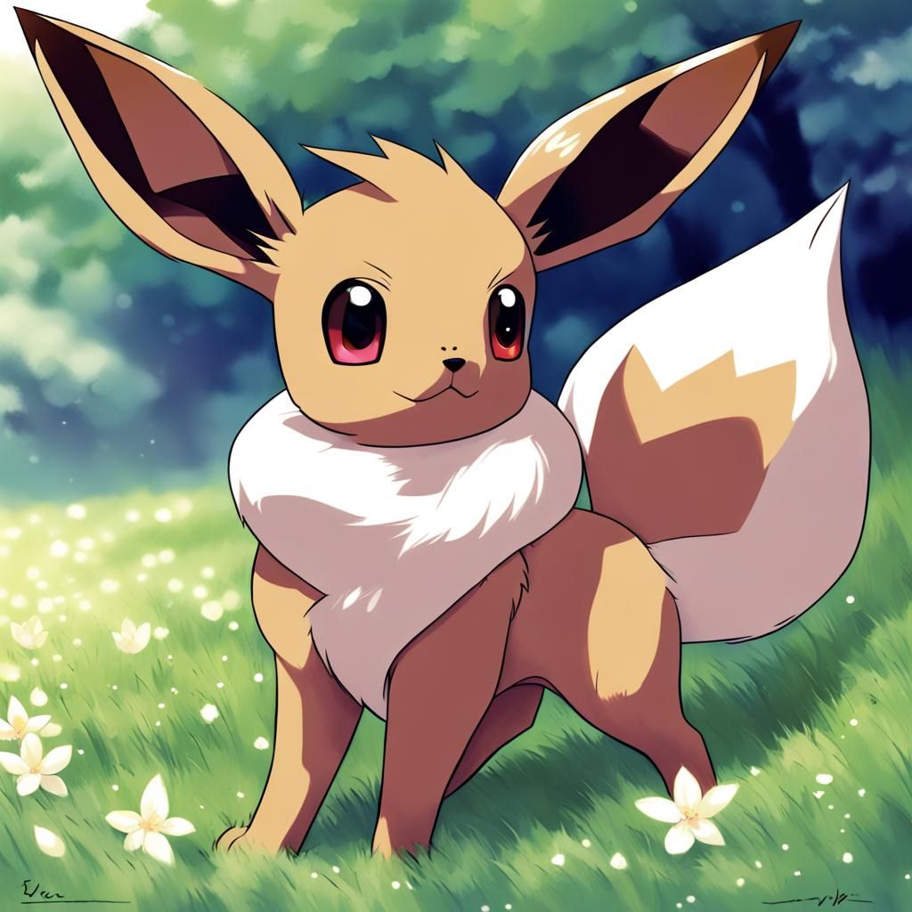 Eevee in Anime Key Visual Style