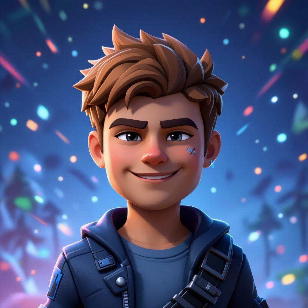 Male Fortnite Character in 3D Unreal Engine Style