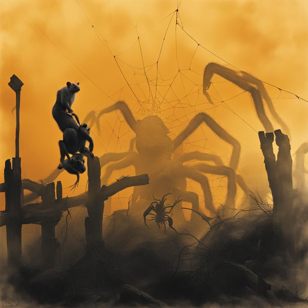 Giant Rats and Spiders in Black and White