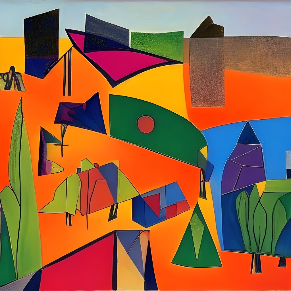 Aboriginal Village in Central Park: Cubist Landscape