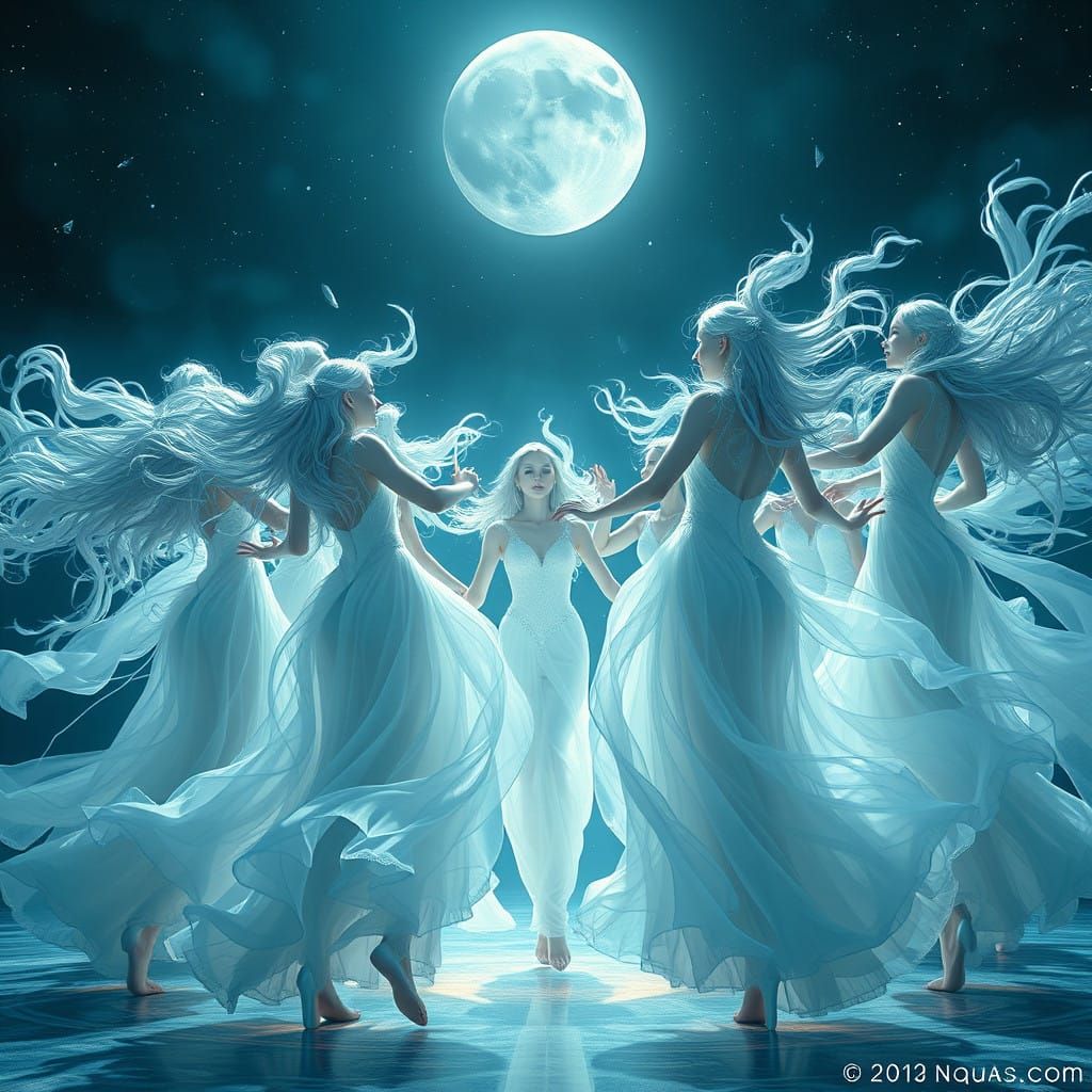 Statuesque Maidens Dance Under Goddess Venus