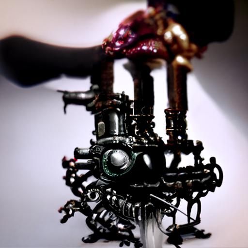 Steampunk Engine Made of Flesh