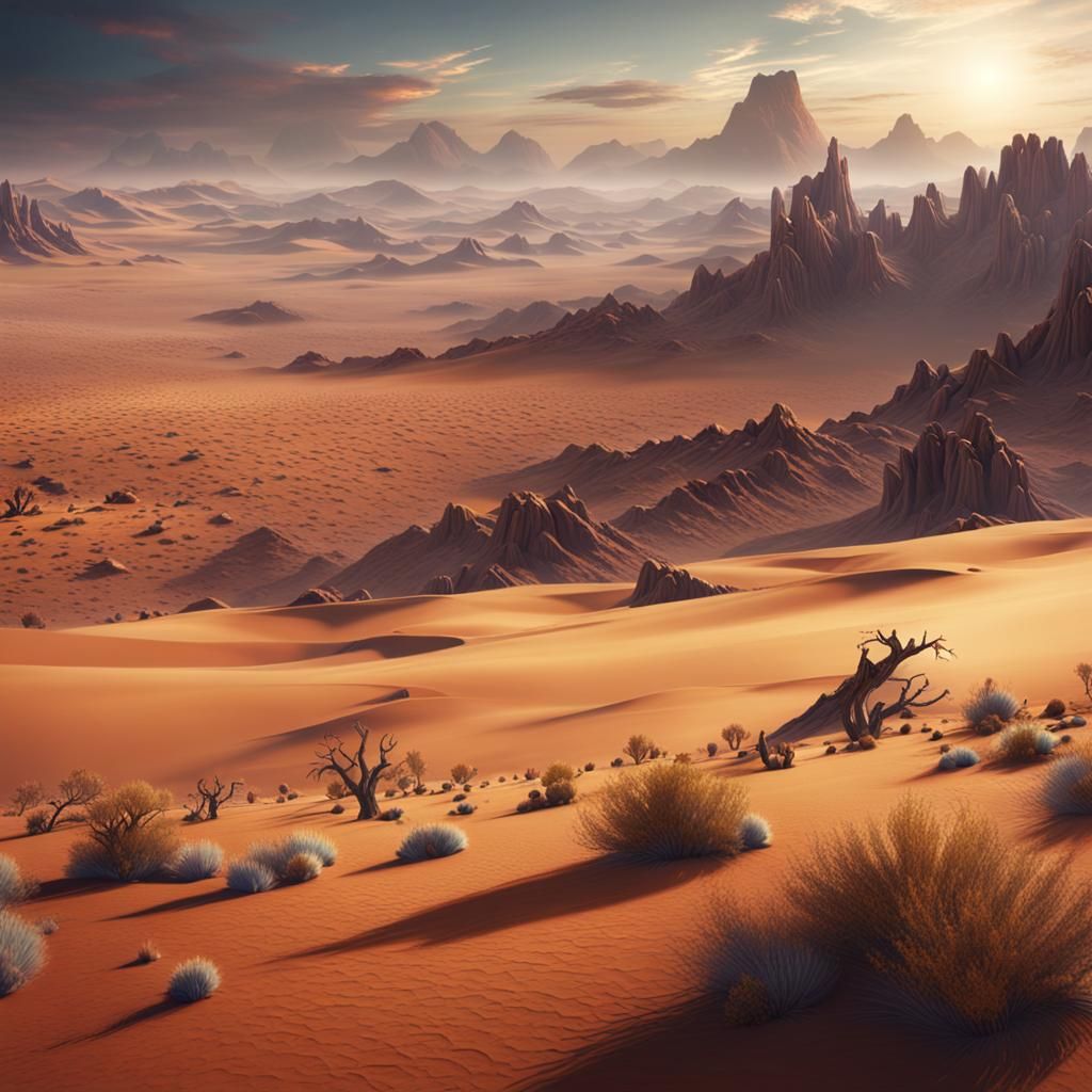 Fantastical Desert Landscape in Detailed Matte Painting