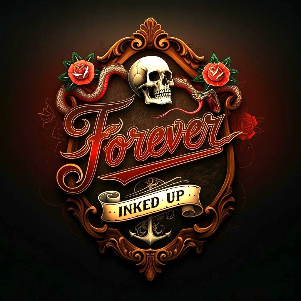 Inked Up Album Cover with Tattoo Lettering