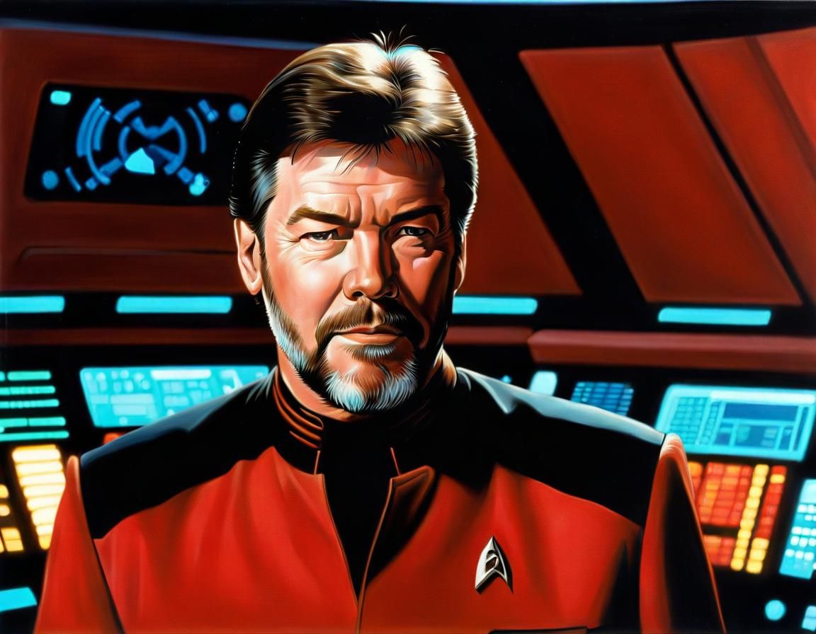 William Riker as Oil Painting from Star Trek TNG
