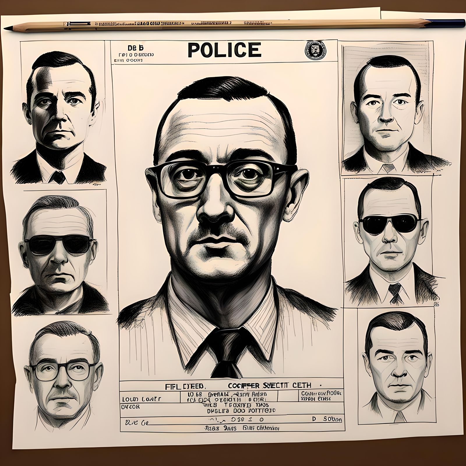 FBI Most Wanted Pencil Sketch