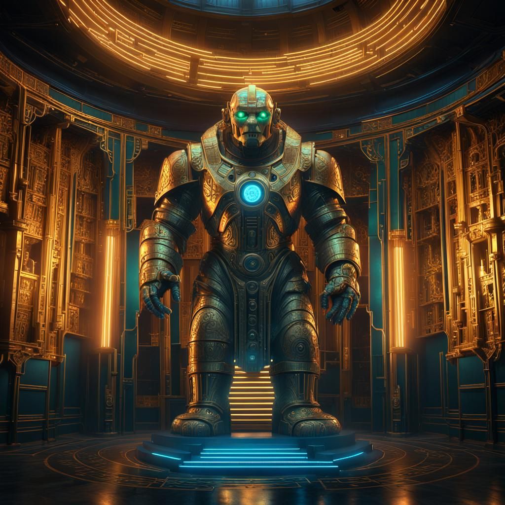 Art Deco Golem in Mechanical Chamber