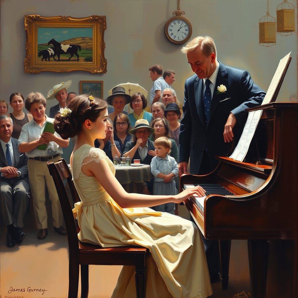 Traditional Jewish Wedding Scene in Oil Painting Style
