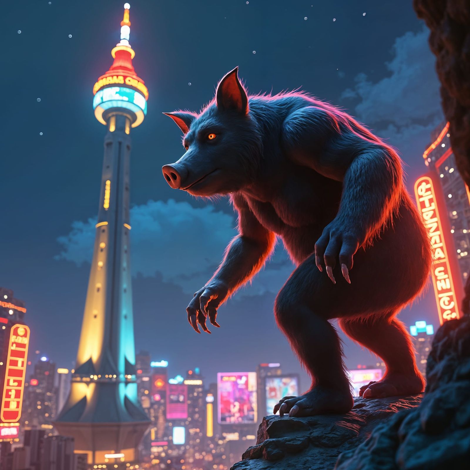 Man Bear Pig Climbs Sears Tower in Las Vegas