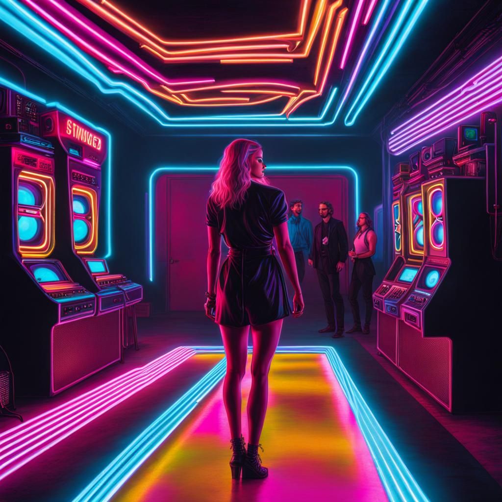 Hypnotized Becca: Synthwave Surrealism Barefoot Fantasy