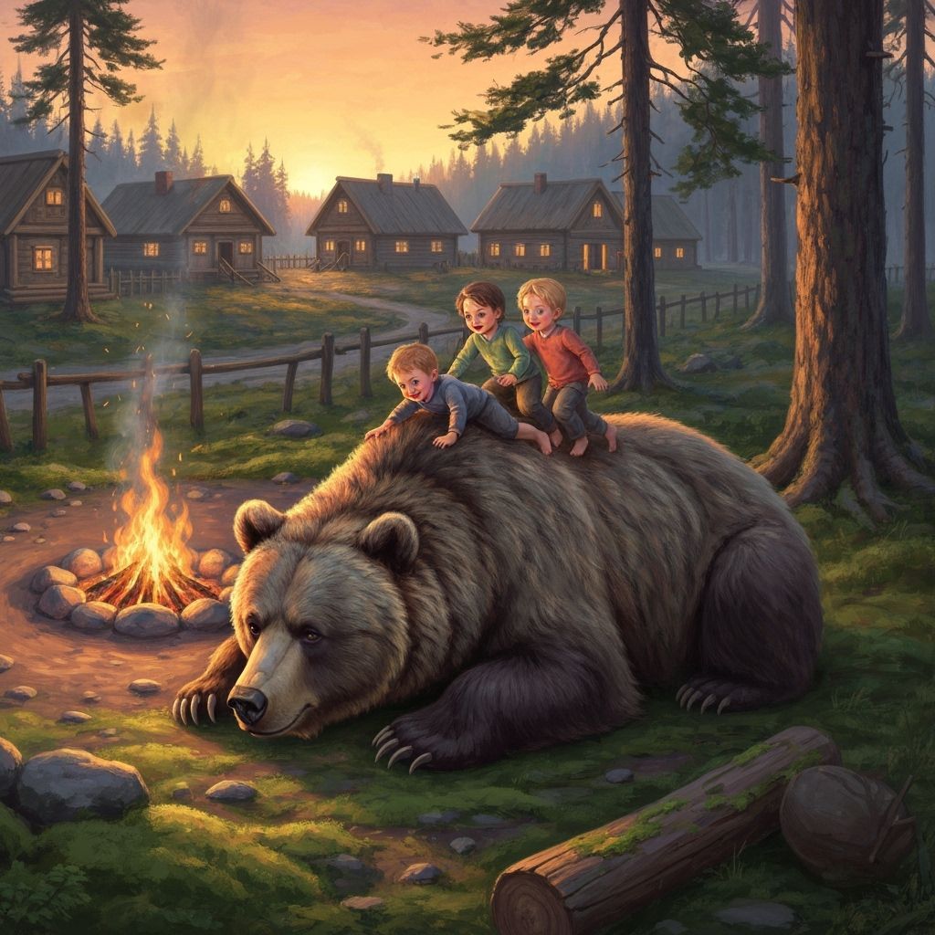 Bear Protector: An Impressionist Fairytale Illustration